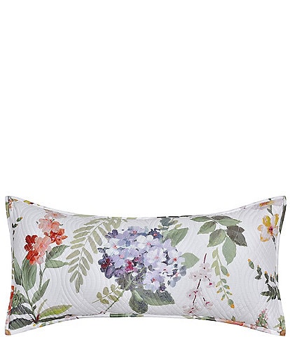 Piper & Wright Clara Collection Floral Watercolor Printed Quilted Boudoir Pillow