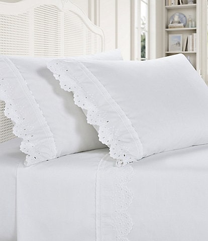 Piper & Wright Eyelet Embroidered Cotton Sheet Set