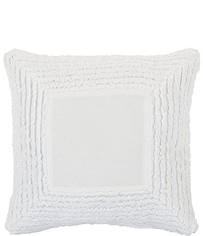 Piper & Wright Lillian Collection Jacquard-Framed Striped 16#double; Square Decorative Reversible Pillow