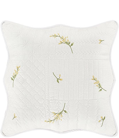 Piper & Wright Sandra 20#double; Square Yellow Floral Decorative Pillow