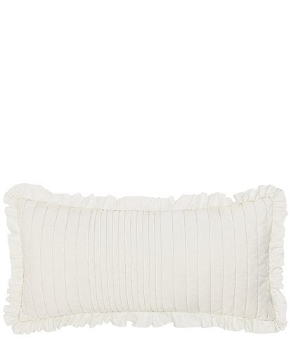 Piper & Wright Songbird Channel Striped Solid Quilted Pleated Boudoir Decorative Throw Pillow