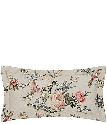 Piper & Wright Songbird Floral Quilted Boudoir Decorative Throw Pillow