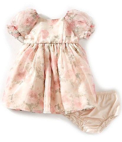 Pippa & Julie Baby Girls Puffed-Sleeve Emilia Floral-Printed Fit-And-Flare Dress