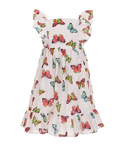 Pippa & Julie Little Girls Butterfly Printed Maxi Sundress