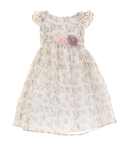 Pippa & Julie Little Girls 2T-6X Ruffle-Sleeve Floral-Printed Fit-And-Flare Dress