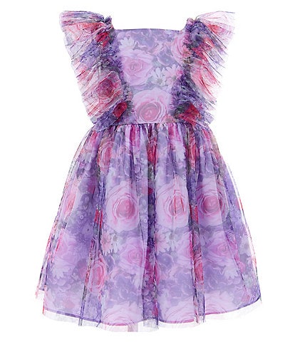 Pippa & Julie Little Girls 2T-6X Sleeveless Floral Printed Ruffled Fit-And-Flare Dress