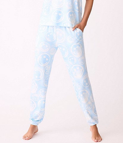 PJ Salvage Peachy Knit Smiley Face Coordinating Joggers