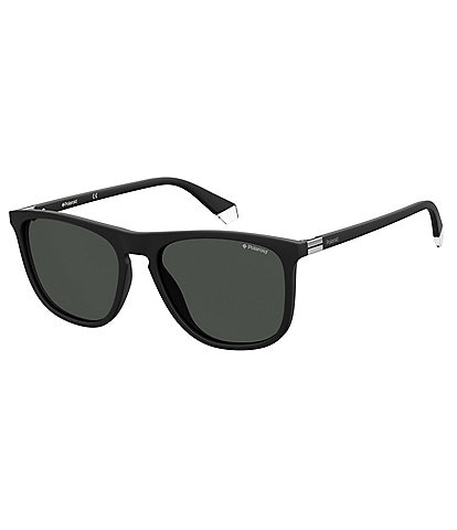 Polaroid Polarized Matte Black Square Acetate Sunglasses