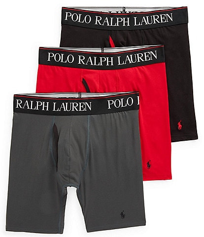 Polo Ralph Lauren 4D Flex Cooling Microfiber 6#double; Long Leg Boxer Brief 3-Pack