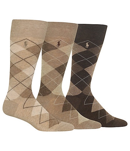 Polo Ralph Lauren Assorted Argyle Dress Socks 3-Pack