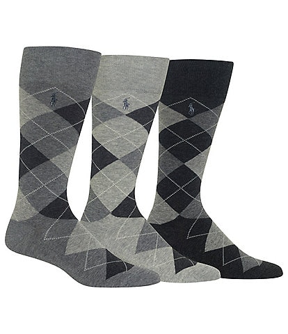 Polo Ralph Lauren Argyle Dress Socks Assorted 3-Pack