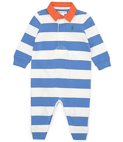 Polo Ralph Lauren Baby Boys 3-12 Months Long Sleeve Striped Jersey Rugby Coverall