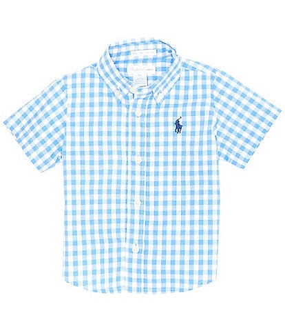 Ralph Lauren Baby Boys 3-24 Months Short Sleeve Gingham Poplin Shirt