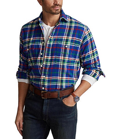 Polo Ralph Lauren Big & Tall Brushed Flannel Long Sleeve Woven Shirt