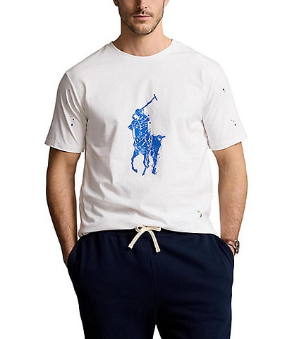 Polo Ralph Lauren Big & Tall Classic Fit Big Pony Jersey Paint Splatter Short Sleeve Crew Neck T-Shirt