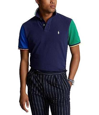 Polo Ralph Lauren Big & Tall Classic Fit Color Block Mesh Short Sleeve Polo Shirt