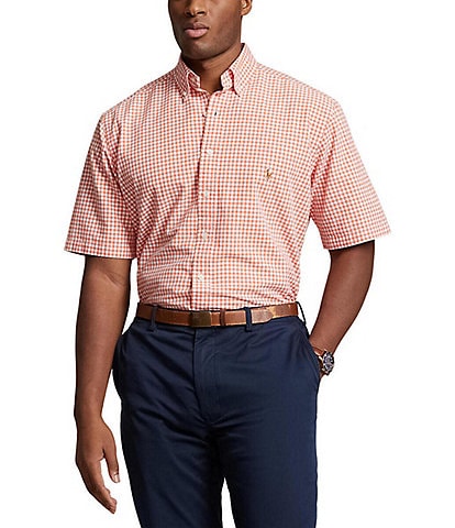 Polo Ralph Lauren Big & Tall Classic Fit Gingham Short Sleeve Oxford Shirt