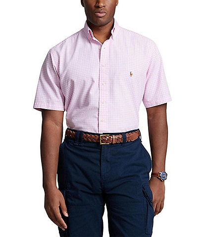 Polo Ralph Lauren Big & Tall Classic Fit Gingham Short Sleeve Oxford Shirt