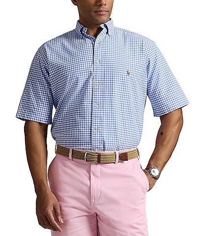 Polo Ralph Lauren Big & Tall Classic Fit Gingham Short Sleeve Oxford Shirt