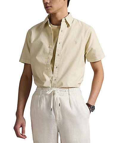 Polo Ralph Lauren Big & Tall Classic Fit Mineral-Dyed Oxford Short Sleeve Woven Shirt