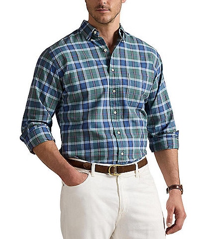Polo Ralph Lauren Big & Tall Classic Fit Multi Plaid Oxford Long Sleeve Woven Shirt
