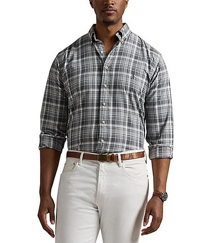 Polo Ralph Lauren Big & Tall Classic-Fit Performance Stretch Oxford Plaid Long Sleeve Woven Shirt