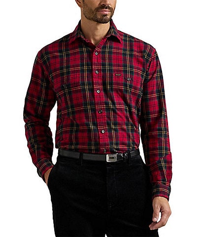 Polo Ralph Lauren Big & Tall Classic Fit Plaid Brushed Oxford Long Sleeve Woven Shirt