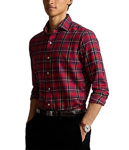 Polo Ralph Lauren Big & Tall Classic Fit Plaid Brushed Twill Long Sleeve Woven Shirt