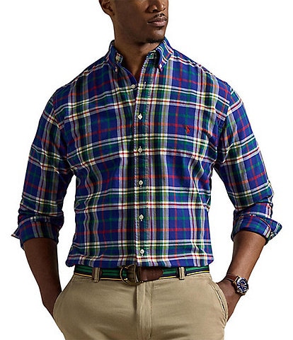 Polo Ralph Lauren Big & Tall Classic-Fit Plaid Oxford Long Sleeve Woven Shirt