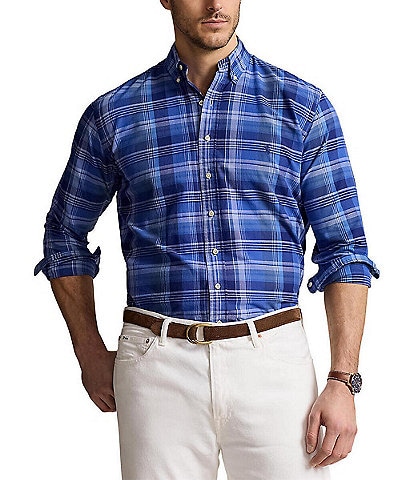 Polo Ralph Lauren Big & Tall Classic Fit Plaid Oxford Long Sleeve Woven Shirt