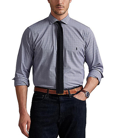 Polo Ralph Lauren Big & Tall Classic Fit Plaid Pattern Stretch Poplin Long Sleeve Woven Shirt