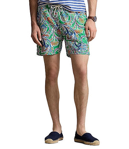 Polo Ralph Lauren Big & Tall Classic Fit Traveler Paisley Printed 6.5#double; Inseam & 7.5#double; Inseam Swim Trunks