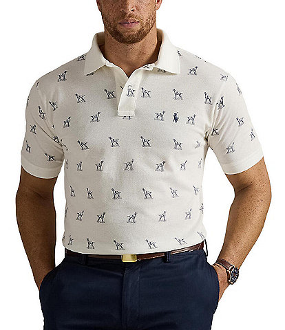 Polo Ralph Lauren Big & Tall Dog Print Mesh Short Sleeve Polo Shirt