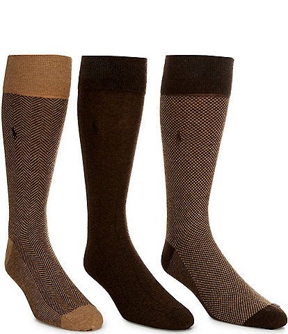 Polo Ralph Lauren Big & Tall Gents Pattern Socks 3-Pack