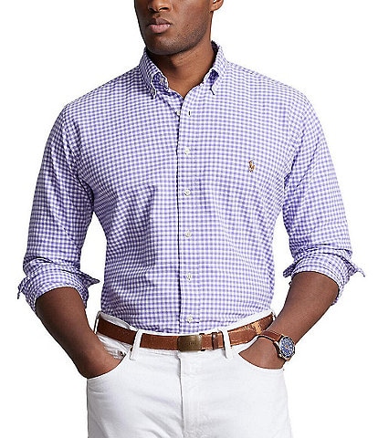 Polo Ralph Lauren Big & Tall Gingham Oxford Long Sleeve Woven Shirt