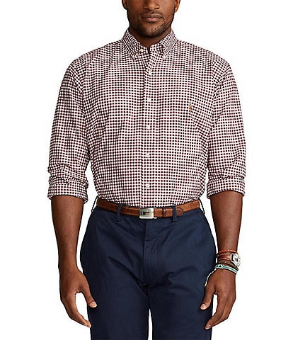 Polo Ralph Lauren Big & Tall Gingham Oxford Long Sleeve Woven Shirt