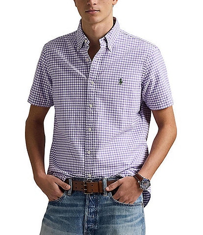 Polo Ralph Lauren Big & Tall Gingham Oxford Short Sleeve Woven Shirt