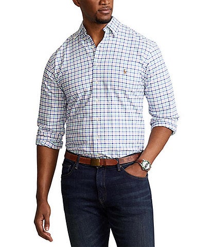 Polo Ralph Lauren Big & Tall Multi-Color Plaid Oxford Long-Sleeve Woven Shirt