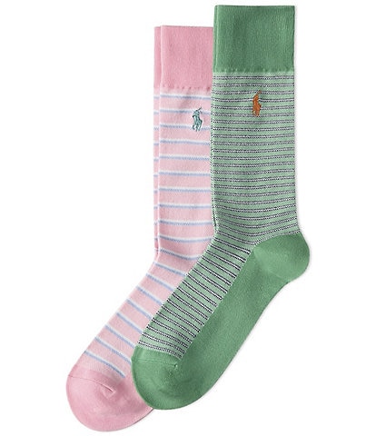 Polo Ralph Lauren Big & Tall Oxford Striped Dress Socks 2-Pack