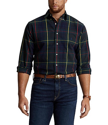 Polo Ralph Lauren Big & Tall Plaid Oxford Long Sleeve Woven Shirt