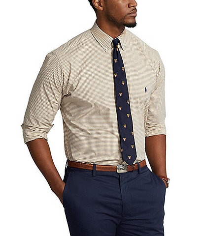 Polo Ralph Lauren Big & Tall Plaid Stretch Poplin Long-Sleeve Woven Shirt