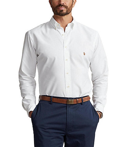 Polo Ralph Lauren Big & Tall Solid Oxford Performance Stretch Long Sleeve Woven Shirt