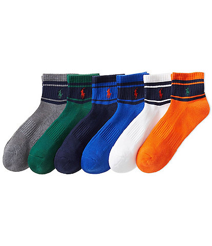 Polo Ralph Lauren Big & Tall Striped Quarter Socks 6-Pack