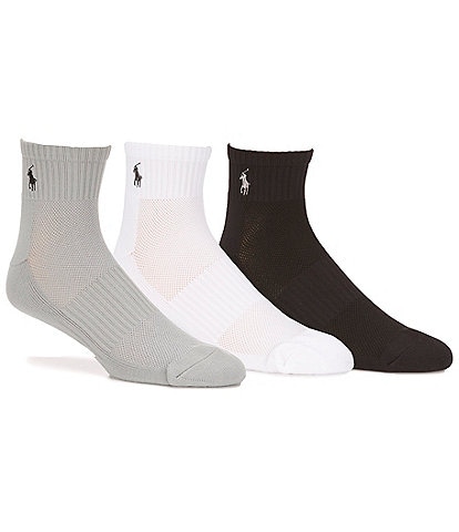 Polo Ralph Lauren Big & Tall Tech Athletic Quarter Socks 3-Pack