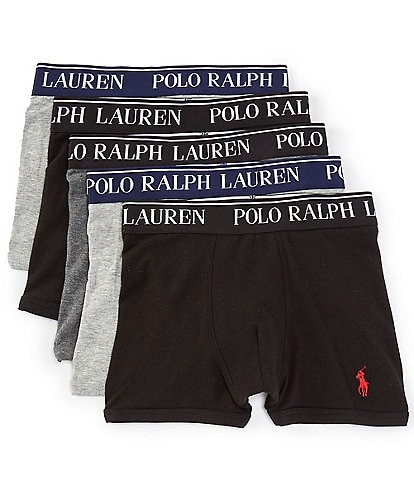 Polo Ralph Lauren Big Boys 8-16 Cotton Stretch Boxer Brief 5-Pack