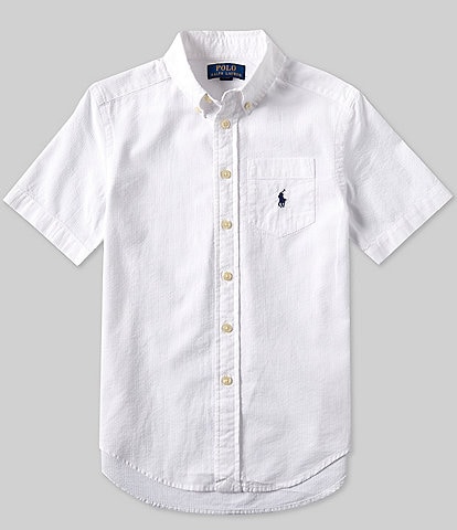 Polo Ralph Lauren Big Boys 8-20 Short Sleeve Seersucker Shirt