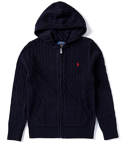 Polo Ralph Lauren Big Boys 8-20 Long Sleeve Cable-Knit Hooded Cardigan