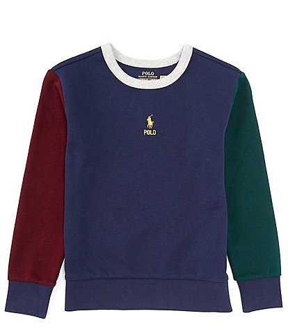 Polo Ralph Lauren Big Boys 8-20 Long Sleeve Color Blocked Double Knit Sweatshirt