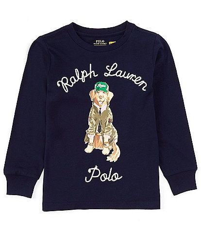 Polo Ralph Lauren Big Boys 8-20 Long-Sleeve Dog-Print T-Shirt