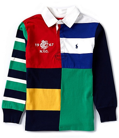 Polo Ralph Lauren Big Boys 8-20 Long Sleeve Patchwork Jersey Rugby Shirt